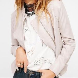 Free People Vegan Suede Moto Jacket in blush!